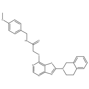 2-((2-(3,4-dihydroisoquinolin-2(1H)-yl)thiazolo[4,5-d]pyrimidin-7-yl)thio)-N-(4-methoxybenzyl)acetamide Structure