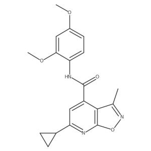 6-cyclopropyl-N-(2,4-dimethoxyphenyl)-3-methyl[1,2]oxazolo[5,4-b]pyridine-4-carboxamide结构式