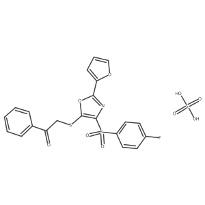 2-((4-((4-Fluorophenyl)sulfonyl)-2-(furan-2-yl)oxazol-5-yl)thio)-1-phenylethanone sulfate结构式