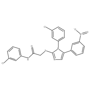 N-(3-chlorophenyl)-2-((1-(3-chlorophenyl)-5-(3-nitrophenyl)-1H-imidazol-2-yl)thio)acetamide结构式
