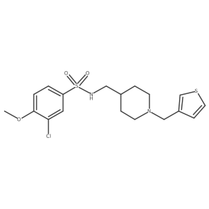3-chloro-4-methoxy-N-((1-(thiophen-3-ylmethyl)piperidin-4-yl)methyl)benzenesulfonamide Structure