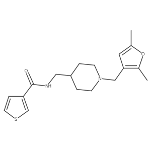 N-((1-((2,5-dimethylfuran-3-yl)methyl)piperidin-4-yl)methyl)thiophene-3-carboxamide结构式