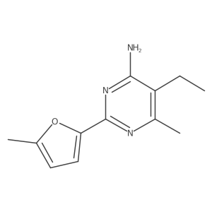 5-Ethyl-6-methyl-2-(5-methylfuran-2-yl)pyrimidin-4-amine结构式