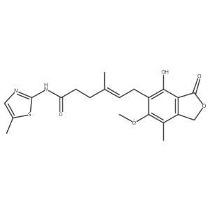 (4E)-6-(4-hydroxy-6-methoxy-7-methyl-3-oxo-1,3-dihydro-2-benzofuran-5-yl)-4-methyl-N-(5-methyl-1,3-thiazol-2-yl)hex-4-enamide Structure