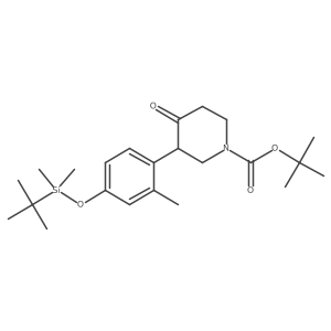 Tert-butyl 3-(4-((tert-butyldimethylsilyl)oxy)-2-methylphenyl)-4-oxopiperidine-1-carboxylate Structure