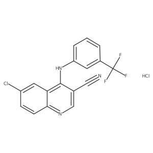 6-Chloro-4-((3-(trifluoromethyl)phenyl)amino)quinoline-3-carbonitrile hydrochloride Structure