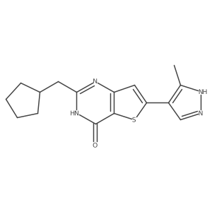 2-(Cyclopentylmethyl)-6-(3-methyl-1H-pyrazol-4-yl)-thieno[3,2-d]pyrimidin-4(3h)-one Structure
