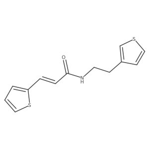 (E)-3-(thiophen-2-yl)-N-(2-(thiophen-3-yl)ethyl)acrylamide结构式