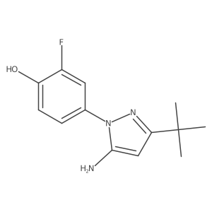 4-(5-Amino-3-tert-butylpyrazol-1-yl)-2-fluorophenol结构式