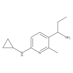 5-(1-Aminopropyl)-N-cyclopropyl-6-methylpyridin-2-amine结构式