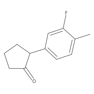 2-(3-Fluoro-4-methylphenyl)cyclopentan-1-one结构式