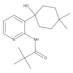 N-(3-(1-Hydroxy-4,4-dimethylcyclohexyl)pyridin-2-yl)pivalamide结构式