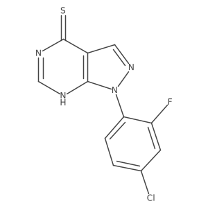 1-(4-Chloro-2-fluorophenyl)-1H-pyrazolo[3,4-d]pyrimidine-4-thiol结构式