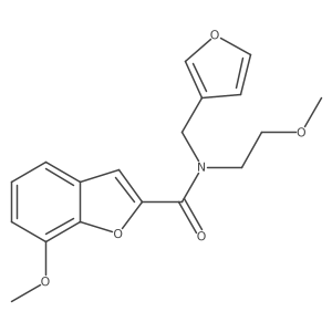 N-(furan-3-ylmethyl)-7-methoxy-N-(2-methoxyethyl)benzofuran-2-carboxamide结构式