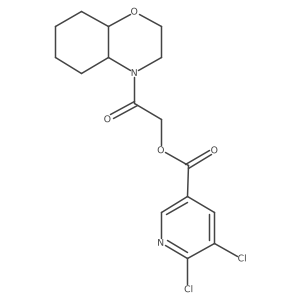2-(octahydro-2H-1,4-benzoxazin-4-yl)-2-oxoethyl 5,6-dichloropyridine-3-carboxylate结构式