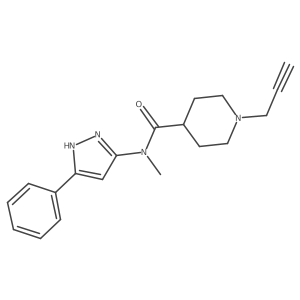 N-methyl-N-(5-phenyl-1H-pyrazol-3-yl)-1-(prop-2-yn-1-yl)piperidine-4-carboxamide Structure