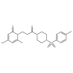 1-(3-{4-[(4-chlorophenyl)sulfonyl]piperazin-1-yl}-3-oxopropyl)-4-hydroxy-6-methylpyridin-2(1H)-one Structure