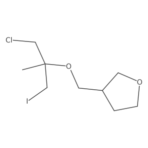 3-{[(1-Chloro-3-iodo-2-methylpropan-2-yl)oxy]methyl}oxolane结构式