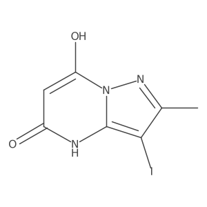 7-Hydroxy-3-iodo-2-methyl-4H,5H-pyrazolo[1,5-a]pyrimidin-5-one结构式