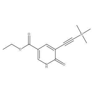 6-Oxo-5-trimethylsilanylethynyl-1,6-dihydro-pyridine-3-carboxylic acid ethyl ester结构式