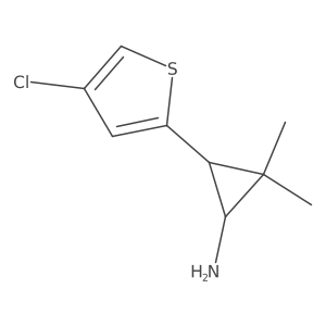 3-(4-Chlorothiophen-2-yl)-2,2-dimethylcyclopropan-1-amine Structure