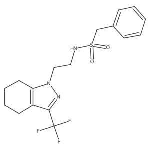1-phenyl-N-(2-(3-(trifluoromethyl)-4,5,6,7-tetrahydro-1H-indazol-1-yl)ethyl)methanesulfonamide结构式