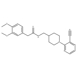 N-((1-(3-cyanopyrazin-2-yl)piperidin-4-yl)methyl)-2-(3,4-dimethoxyphenyl)acetamide结构式