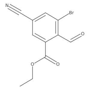 Ethyl 3-bromo-5-cyano-2-formylbenzoate结构式
