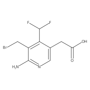 2-(6-Amino-5-(bromomethyl)-4-(difluoromethyl)pyridin-3-yl)acetic acid Structure