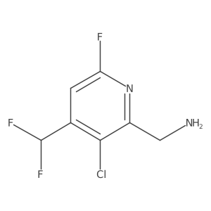 2-(Aminomethyl)-3-chloro-4-(difluoromethyl)-6-fluoropyridine结构式