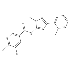 5,6-Dichloro-N-[2-methyl-5-(2-methylphenyl)pyrazol-3-YL]pyridine-3-carboxamide Structure