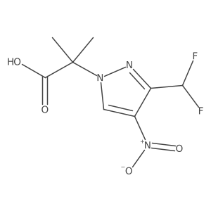 2-[3-(difluoromethyl)-4-nitro-1H-pyrazol-1-yl]-2-methylpropanoic acid结构式