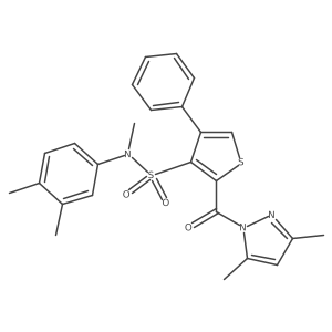 N-(3,4-dimethylphenyl)-2-[(3,5-dimethyl-1H-pyrazol-1-yl)carbonyl]-N-methyl-4-phenylthiophene-3-sulfonamide结构式