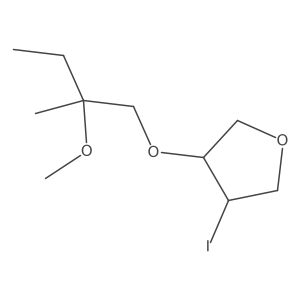 3-Iodo-4-(2-methoxy-2-methylbutoxy)oxolane结构式