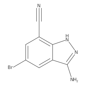 3-Amino-5-bromo-1H-indazole-7-carbonitrile结构式