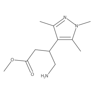 methyl 4-amino-3-(trimethyl-1H-pyrazol-4-yl)butanoate Structure