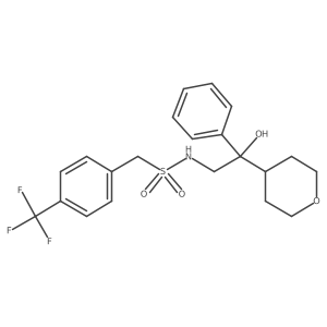 N-(2-hydroxy-2-phenyl-2-(tetrahydro-2H-pyran-4-yl)ethyl)-1-(4-(trifluoromethyl)phenyl)methanesulfonamide Structure