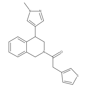 1-(4-(1-methyl-1H-pyrazol-4-yl)-3,4-dihydroisoquinolin-2(1H)-yl)-2-(thiophen-3-yl)ethanone Structure