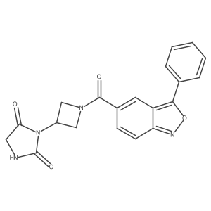 3-(1-(3-Phenylbenzo[c]isoxazole-5-carbonyl)azetidin-3-yl)imidazolidine-2,4-dione Structure