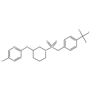 5-Fluoro-2-((1-((4-(trifluoromethyl)benzyl)sulfonyl)piperidin-3-yl)oxy)pyrimidine Structure