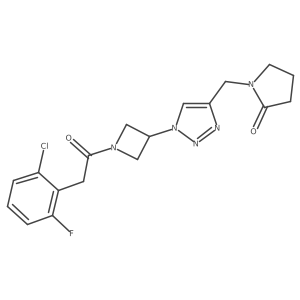 1-((1-(1-(2-(2-chloro-6-fluorophenyl)acetyl)azetidin-3-yl)-1H-1,2,3-triazol-4-yl)methyl)pyrrolidin-2-one Structure