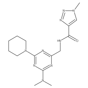 N-((4-(dimethylamino)-6-(piperidin-1-yl)-1,3,5-triazin-2-yl)methyl)-1-methyl-1H-1,2,3-triazole-4-carboxamide Structure