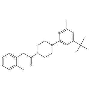 1-(4-(2-Methyl-6-(trifluoromethyl)pyrimidin-4-yl)piperazin-1-yl)-2-(o-tolyl)ethanone Structure