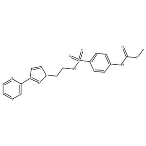 methyl (4-(N-(2-(3-(pyrazin-2-yl)-1H-pyrazol-1-yl)ethyl)sulfamoyl)phenyl)carbamate结构式