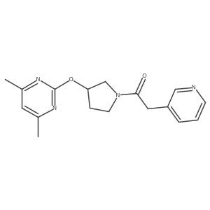 1-(3-((4,6-Dimethylpyrimidin-2-yl)oxy)pyrrolidin-1-yl)-2-(pyridin-3-yl)ethanone结构式