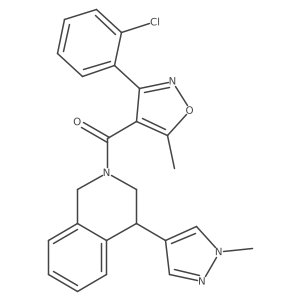(3-(2-chlorophenyl)-5-methylisoxazol-4-yl)(4-(1-methyl-1H-pyrazol-4-yl)-3,4-dihydroisoquinolin-2(1H)-yl)methanone结构式