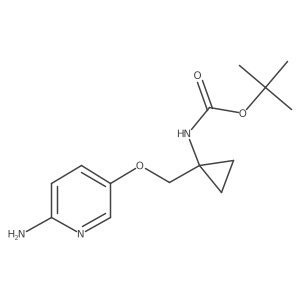 Tert-butyl (1-(((6-aminopyridin-3-yl)oxy)methyl)cyclopropyl)carbamate结构式