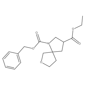 1-Benzyl 3-ethyl 7-oxa-1-azaspiro[4.4]nonane-1,3-dicarboxylate结构式