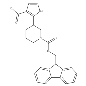 3-(1-{[(9H-fluoren-9-yl)methoxy]carbonyl}piperidin-3-yl)-1H-pyrazole-4-carboxylic acid结构式