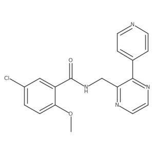 5-chloro-2-methoxy-N-{[3-(pyridin-4-yl)pyrazin-2-yl]methyl}benzamide结构式